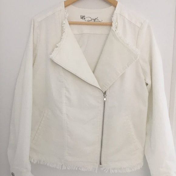 Diane Gilman | Women’s Moto Jacket, off white, size large. - Picture 4 of 15